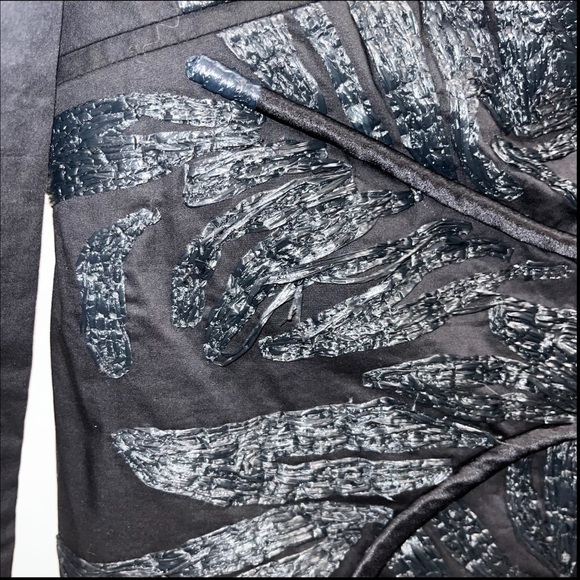 JOHANNA ORTIZ dress mini black sz 8 long sleeve Magic Touch embroidered raffia - Picture 8 of 15